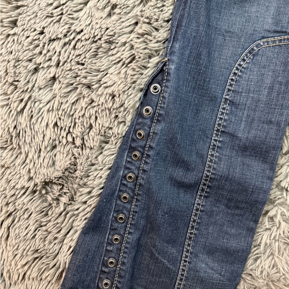 Harley-Davidson Women’s Flare Jeans Size 10 Embellished Snap Leg Moto Denim - Picture 14 of 14